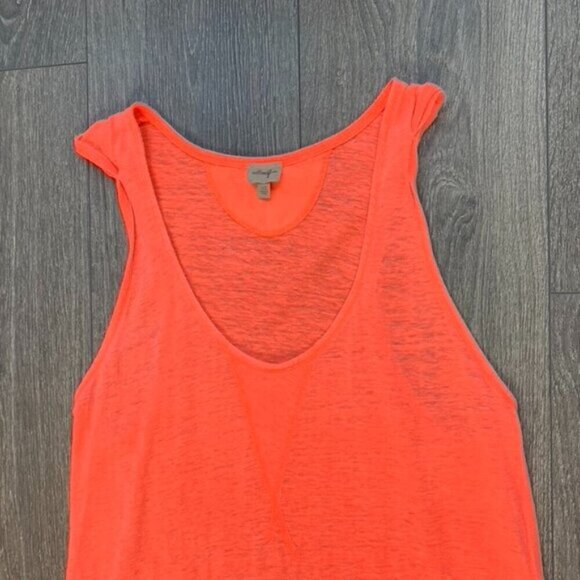 Aritzia Wilfred Free Muscle Tee T-shirt Bright Orange Burnout Sleeveless Size XS - Picture 3 of 9
